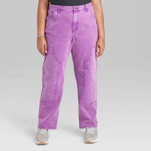 Women's Super-High Rise Utility Straight Jeans - Wild Fable™ Purple